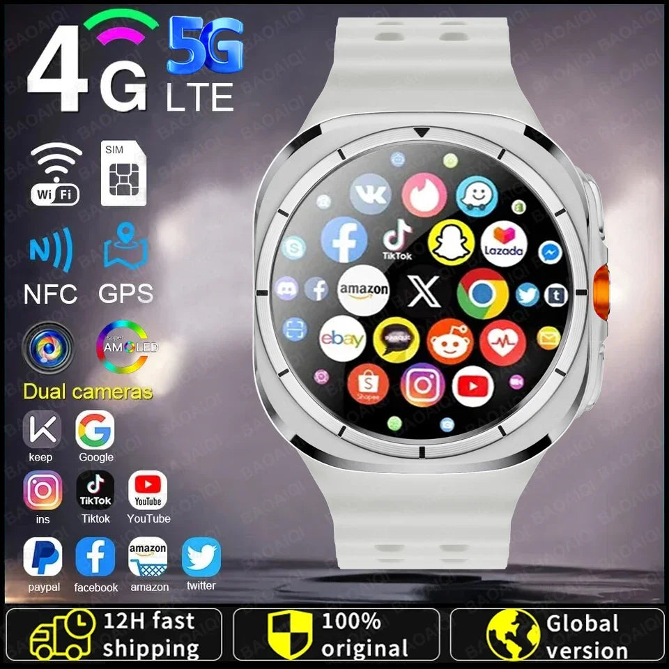 Watch7 Ultra Smart Watch Video Call Smartwatch 4G/5G Sim Card/GPS WIFI Rotary Camera Global Calling Google map Watch