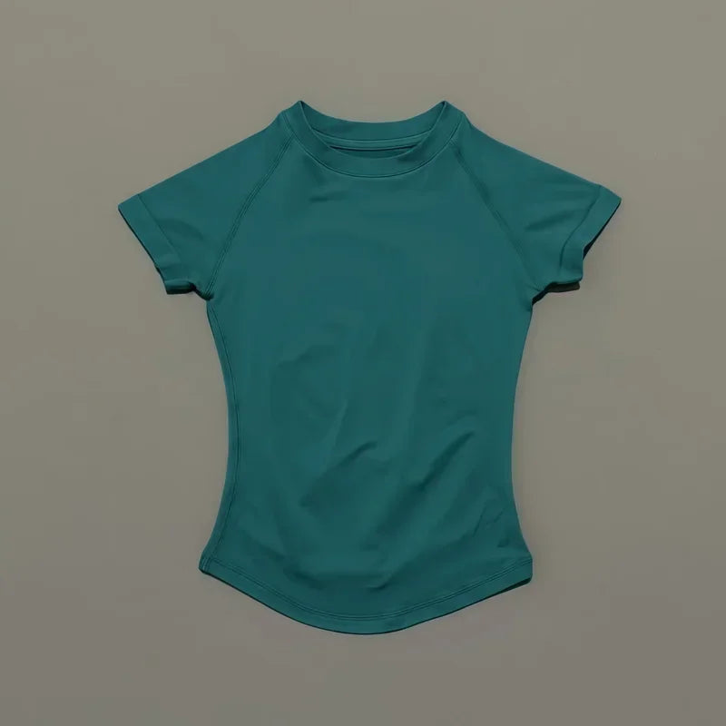 Women Sports T-Shirt Round Neck Short Sleeve Breathable Stretchy Tops/Gym Fitness Yoga Running Workout Casual Athletic Shirts