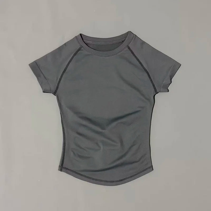 Impact Short Sleeve Top Women Gym Yoga Top Workout Clothes/Sports T Shirt Fitness Activewear Running Tight Tops