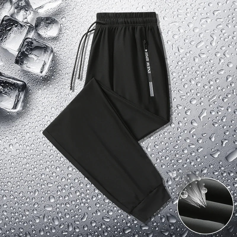 Summer Men Casual High end Ice Silk Pants Sports Pants/Quick-Drying Men's Trousers Sweatpants Male Elastic Plus Size 8xl 7xl 6xl