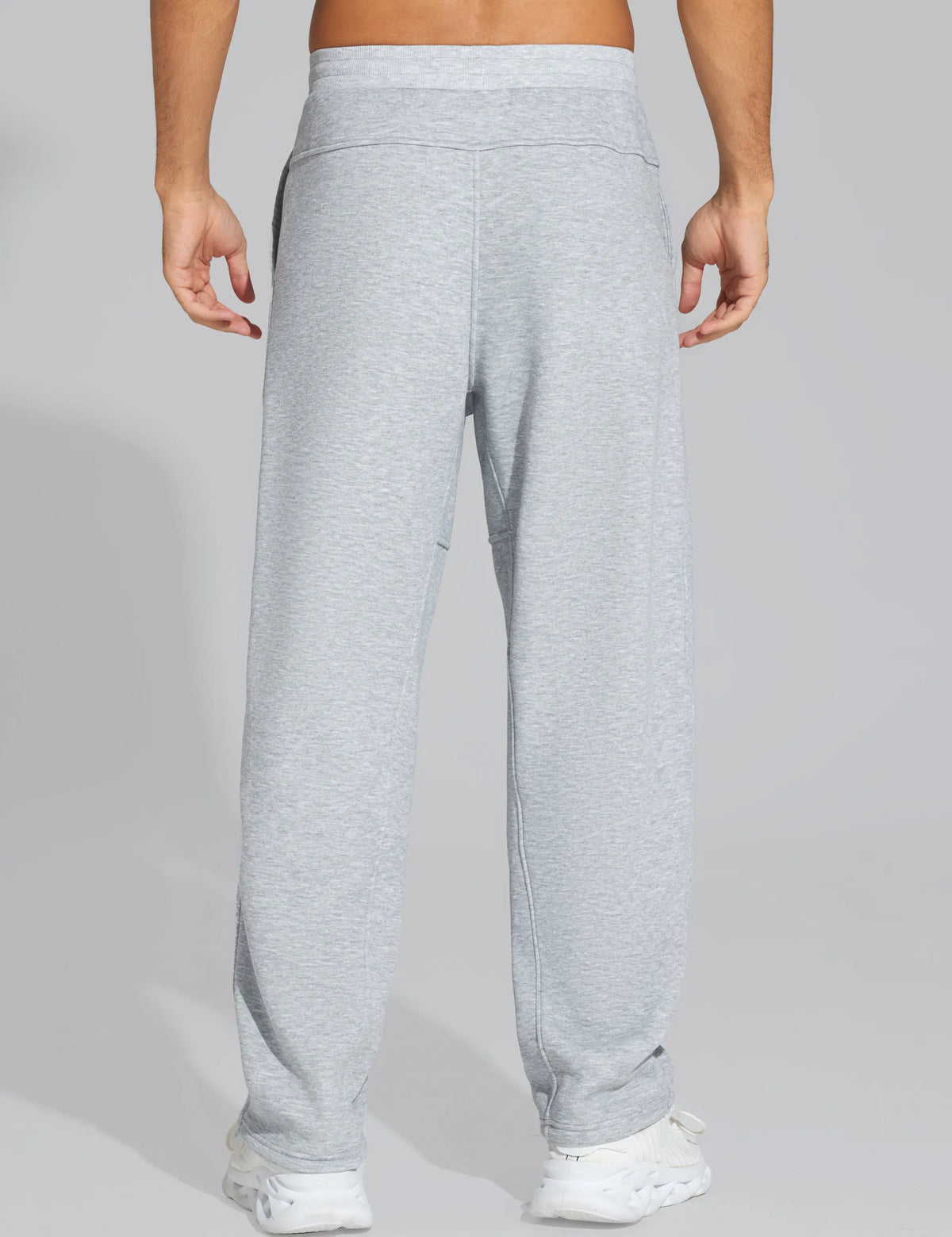 THE GYM PEOPLE Men's Baggy Sweatpants Fleece Drawstring/Straight Leg Open Bottom Workout Pants with Pockets