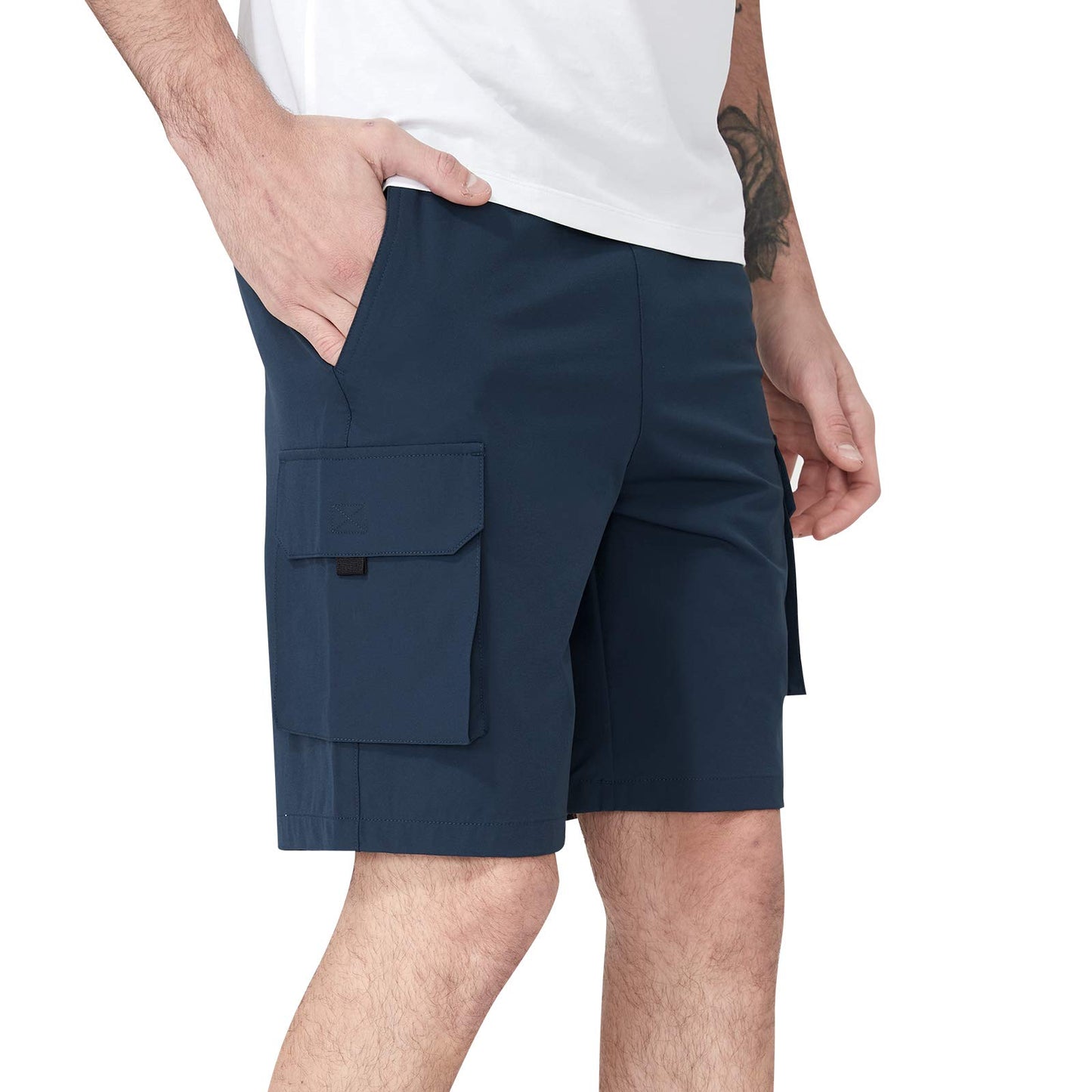 Goldencamel Men Cargo Shorts/Elastic Waist Drawstring Relaxed Fit Lightweight