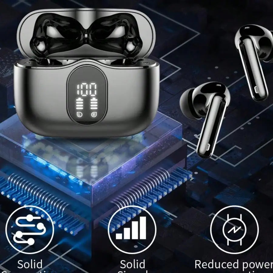 Ordtop Wireless Earbuds Bluetooth Headphones 48H Playtime Ear Buds/With LED Power Display, IPX7 Waterproof Bluetooth 5.4 Earphones
