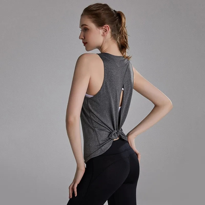 Women's Sleeveless Gym Shirts Tops Yoga Sports Vest Fitness/Loose Sport Shirts Female T-Shirts for Workout Exercise Tank Tops