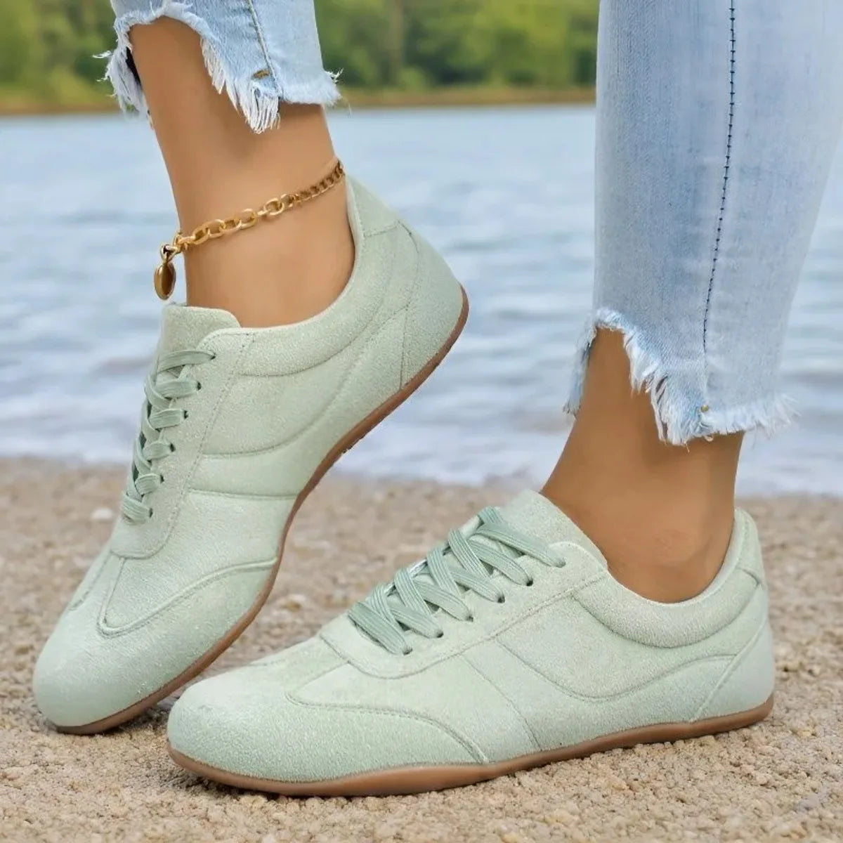 Women's Casual Flat-Soled Non-Slip Wear-Resistant Sport Spring/Autumn Round-Toe Soft And Comfortable Women Single Shoes