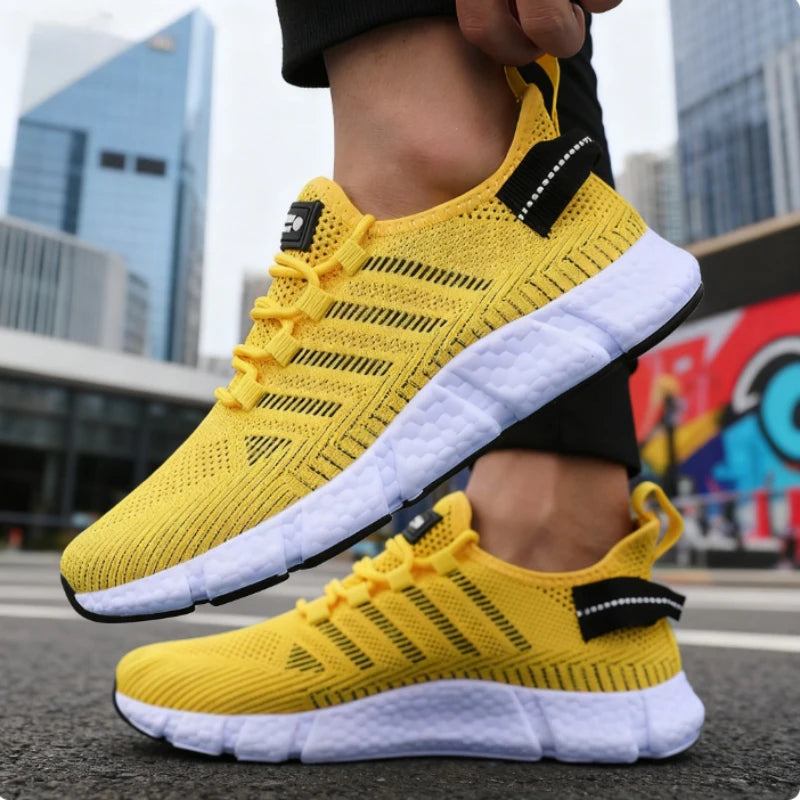 Running Shoes for Men Lightweight Soft Soled Mesh Breathable/Lace Up Casual Shoes Outdoor Exercise Sneakers Men