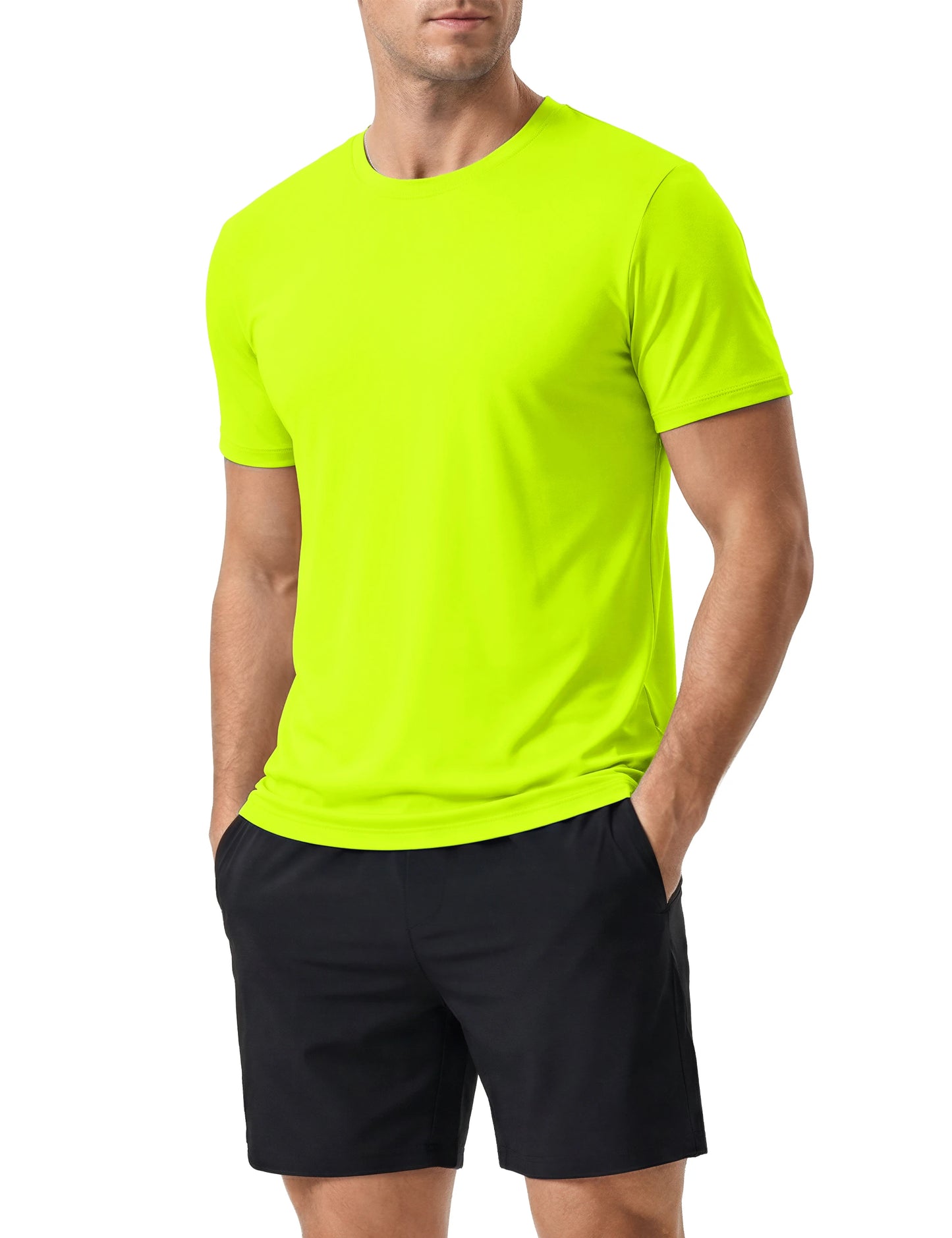 Men's UPF 50+ Shirt Sun Protection SPF UV Moisture Wicking/Lightweight Quick Dry Swim Rash Guard Short Sleeve Athletic Running