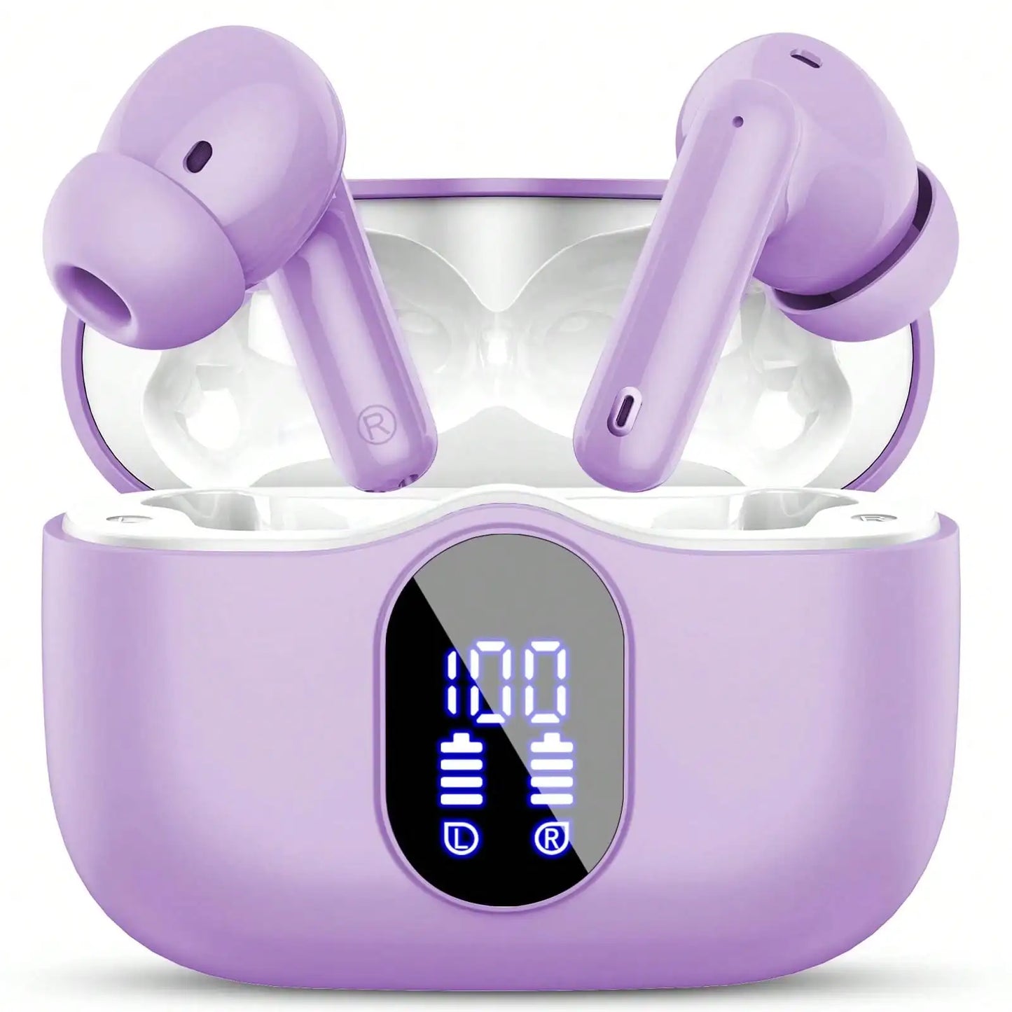 Ordtop Wireless Earbuds Bluetooth Headphones 48H Playtime Ear Buds/With LED Power Display, IPX7 Waterproof Bluetooth 5.4 Earphones