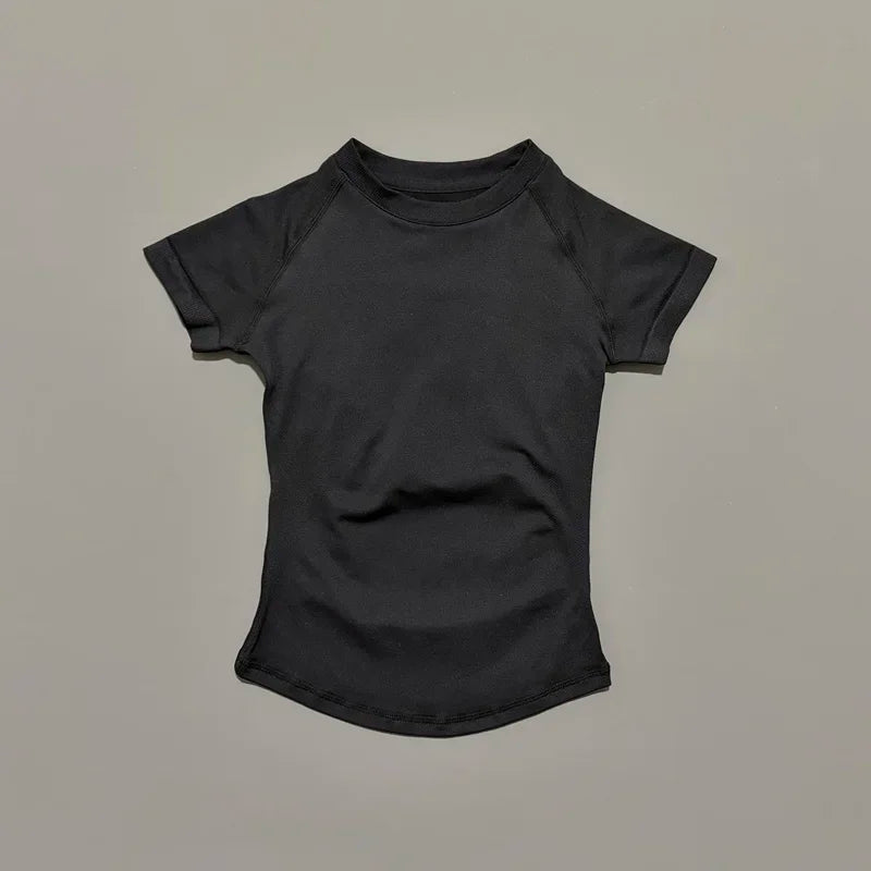 Women Sports T-Shirt Round Neck Short Sleeve Breathable Stretchy Tops/Gym Fitness Yoga Running Workout Casual Athletic Shirts