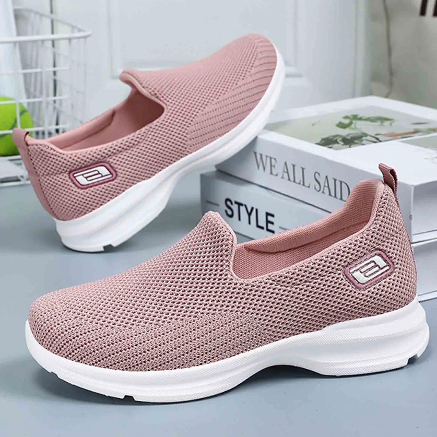 Women Sneakers Women's Spring And Summer Fashion Mesh/Breathable Casual Shoes Slip On Women's Sports Shoes