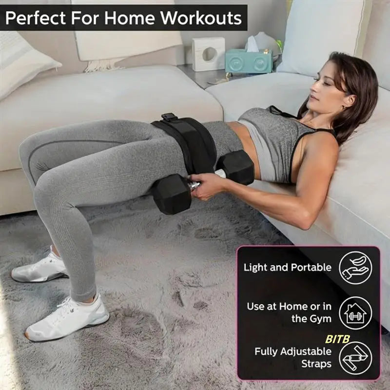 Sports Hip Thrust Belt Glute Trainer Adjustable Hip Thrust Belt/For Dumbbells Men Women Home Workout Equipment