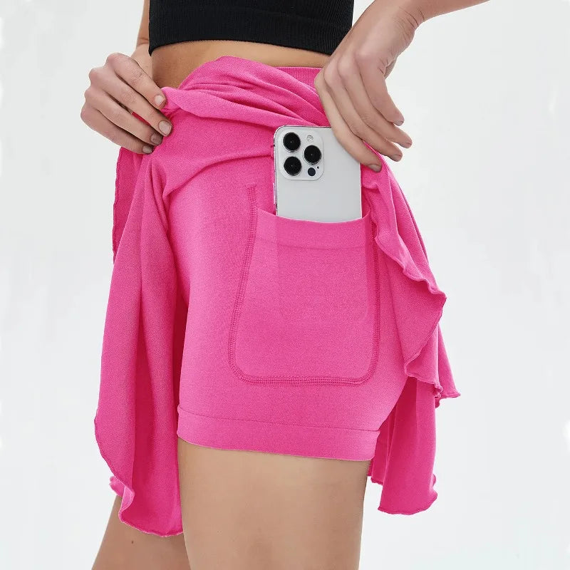 Women's High Waisted Tennis Mini Skirt Tennis Yoga Golf Sports/Safety Pants Pocket Comfortable and Breathable Sports Skirt