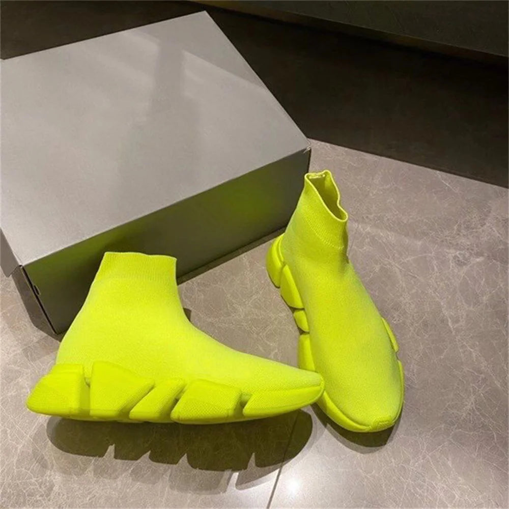 Hot Black High Top Men Socks Shoes Sneakers Breathable/Men Casual Sports Shoes Comfy Platform Sock Sneakers Men