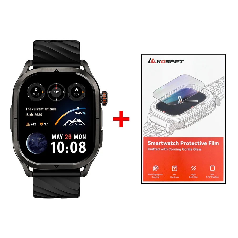 KOSPET MAGIC P10 GPS Smartwatch For Men Anti-Fingerprint AMOLED Screen/Dual-Band GNSS IP69K 5ATM Waterproof 180+ Sport Mode