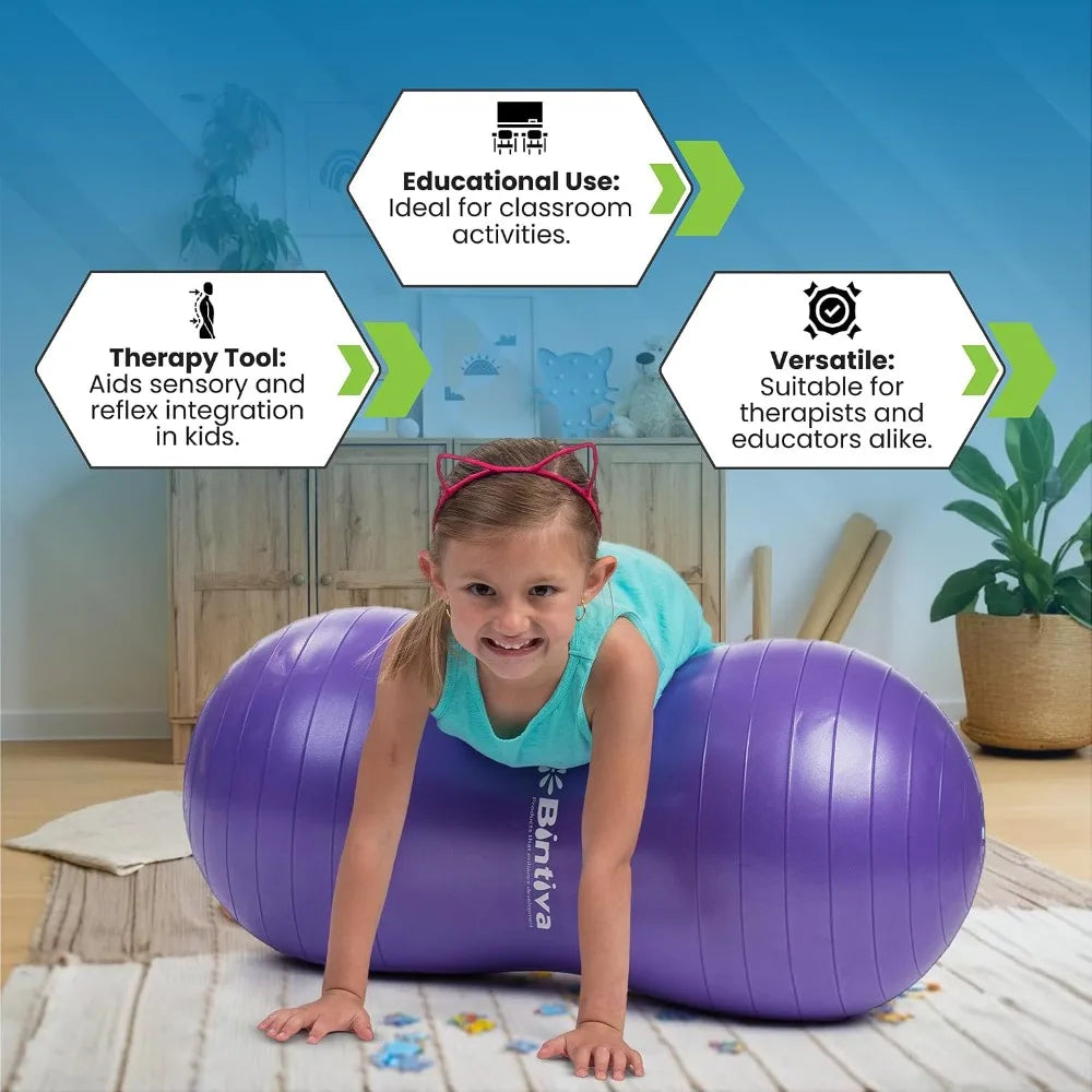 Peanut Ball for Physical Therapy Yoga, Exercise Sensory/Room Equipment for Pregnancy & Wiggle Seat