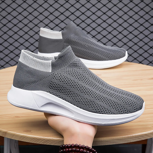 Men Sneakers Wedges Platform Breathable/Air Mesh Men Sports Shoes Mesh Slip On