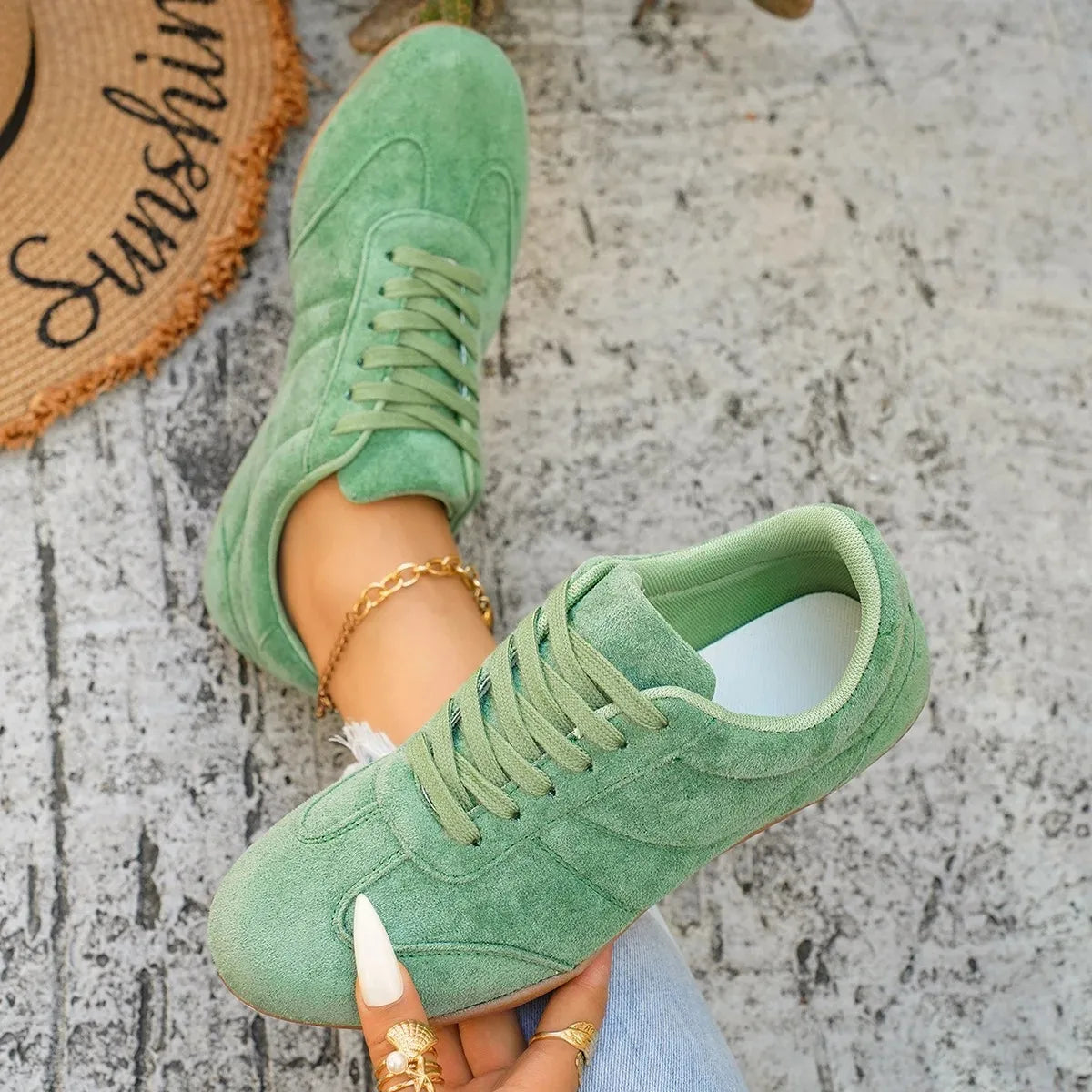Women's Casual Flat-Soled Non-Slip Wear-Resistant Sport Spring/Autumn Round-Toe Soft And Comfortable Women Single Shoes