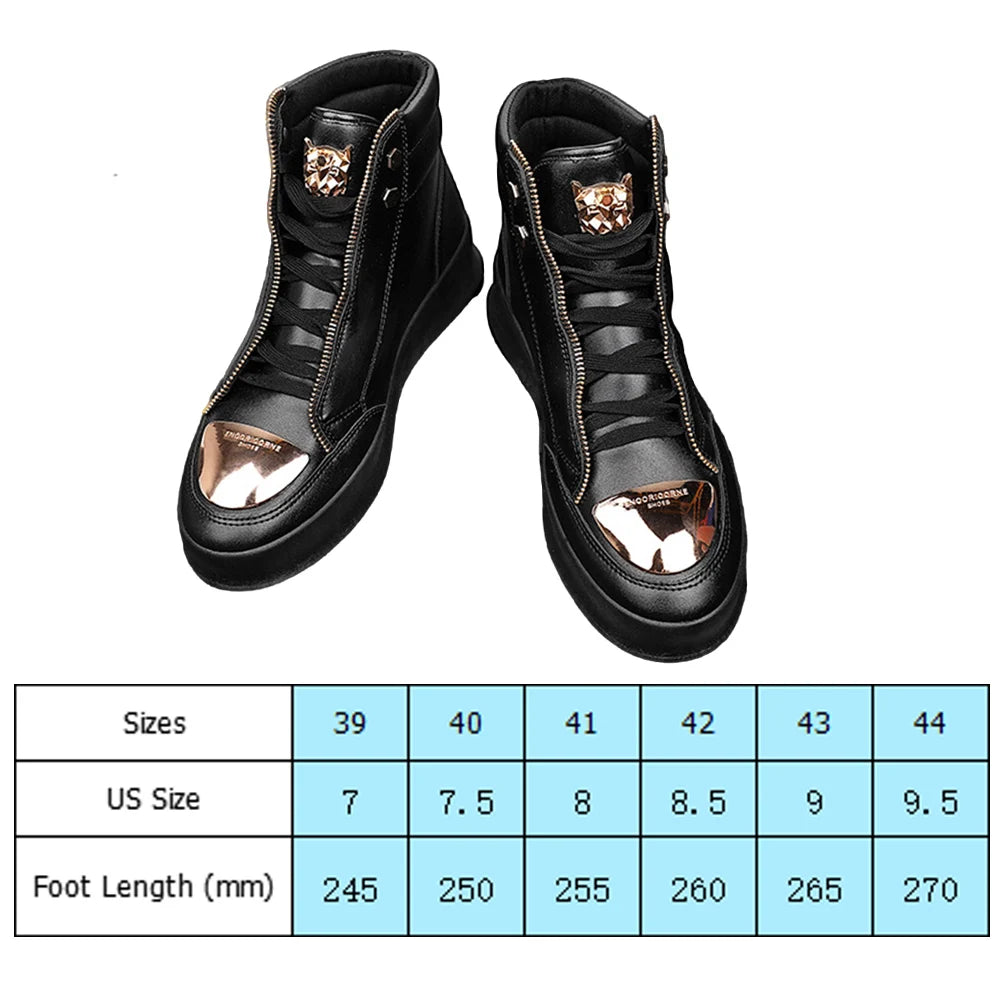 Mens Casual Sneakers Anti Slip PU Leather/Skateboard Shoes Wear Resistant Platform Shoes