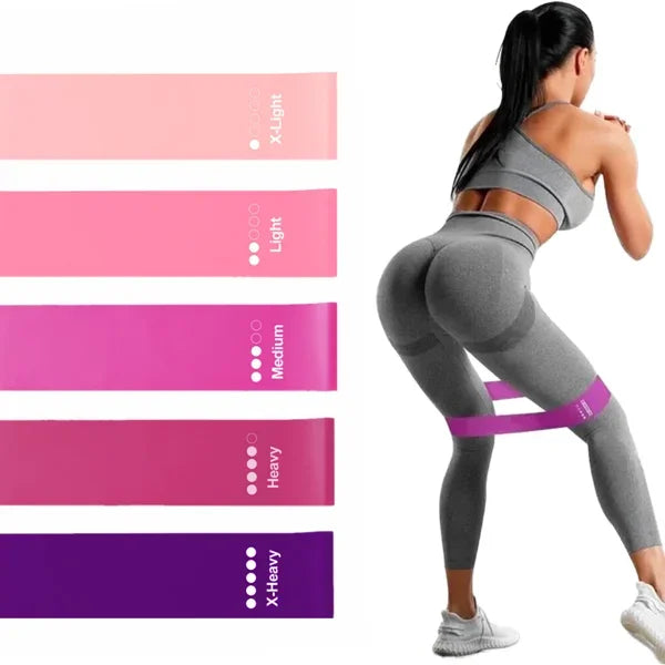 Set of 5 Resistance Exercise Loop Bands/Fitness Yoga Resistance Band TPE Pink