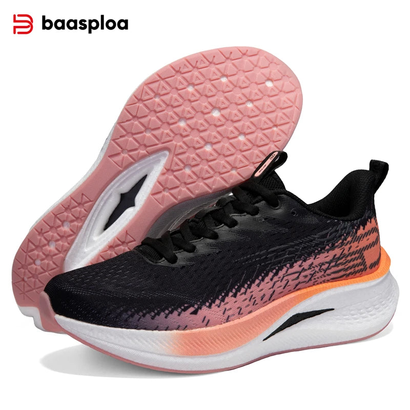 Baasploa Women Professional Running Shoes Outdoor Carbon Plate/Non Slip Sports Shoes Female Casual Breathable Jogging Sneakers