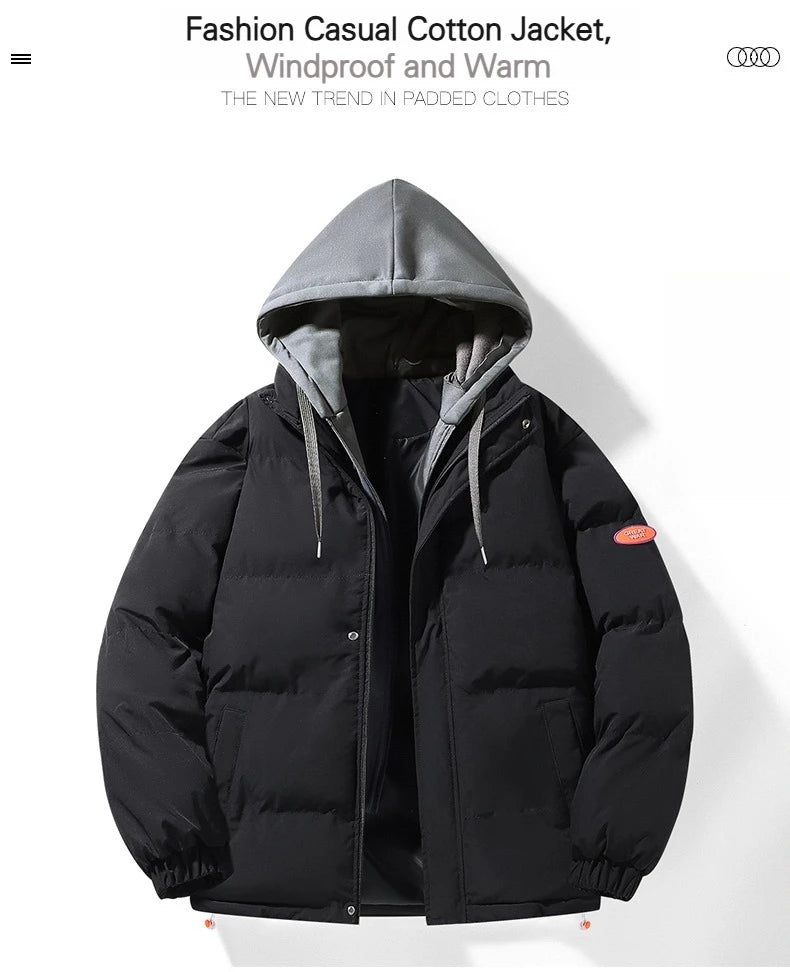 Fashion Men's Hooded Parka Jackets Thick Warm Outdoor Streetwear/Casual Winter Quality Male Puffer Jacket Couple Coats
