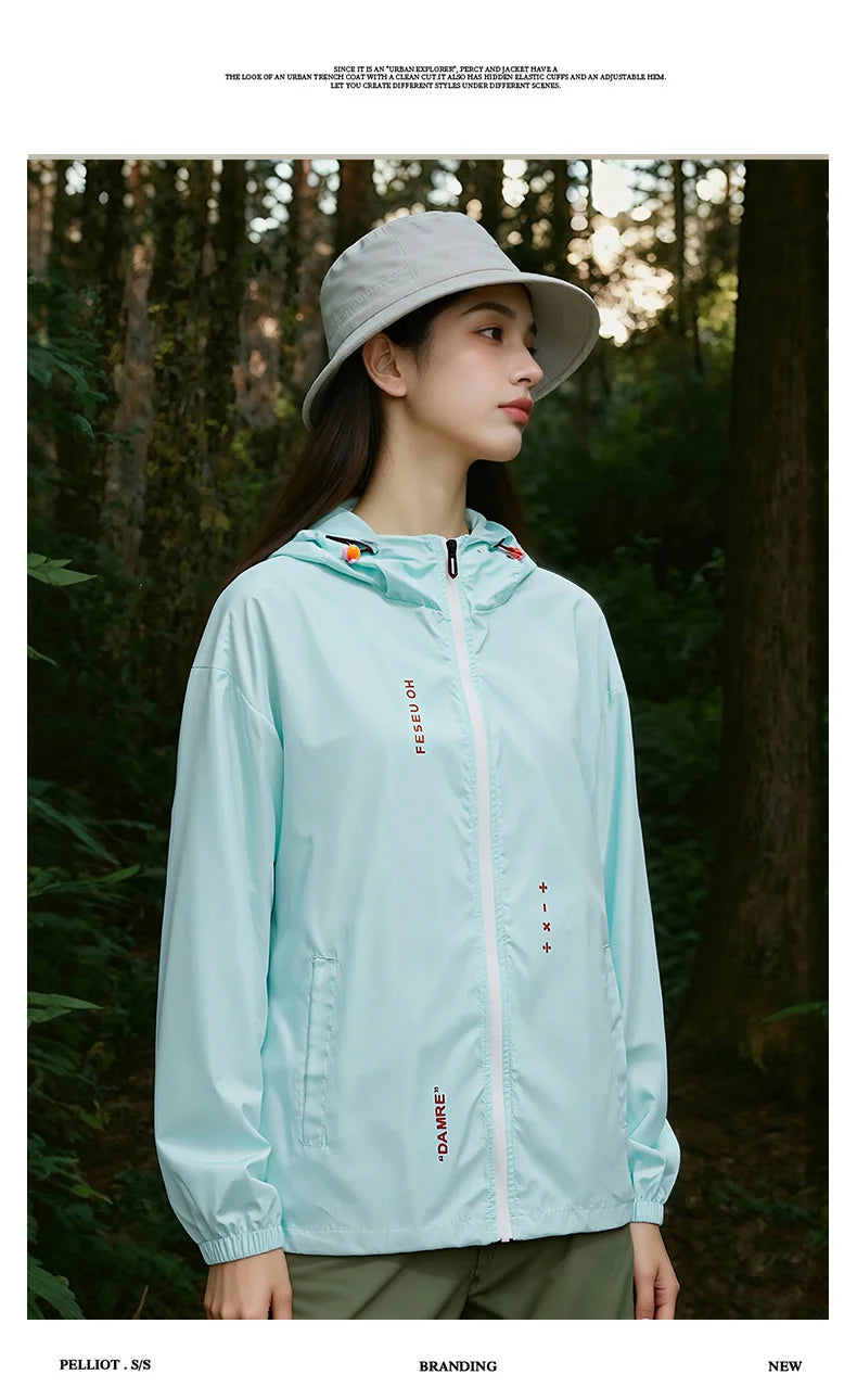 UPF50+ Ice Silk UV Sun Protection Jacket Men Outdoor Softshell/Windbreaker Hiking Camping Coats Lightweight Sunscreen Skin Coats