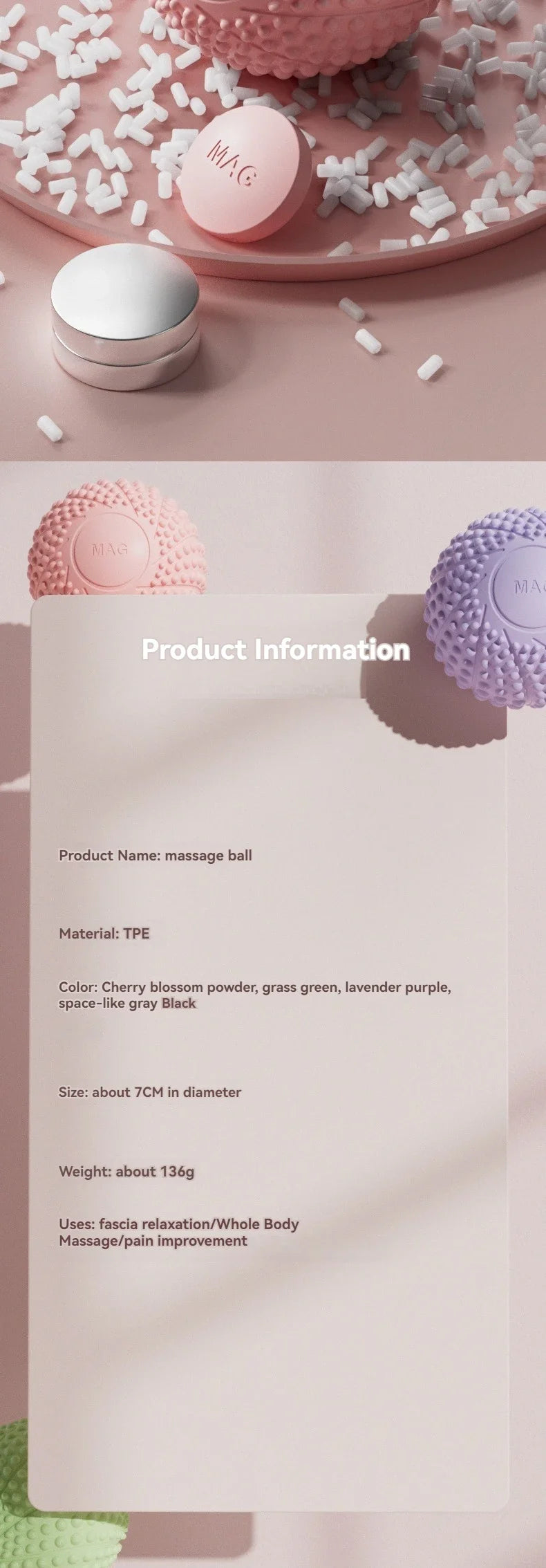 Fascial Ball Foot Massage Ball Yoga Muscle Relaxation Hedgehog/Magnetic Fitness Arch Peanut Pilates Ball Home Gym Equipment