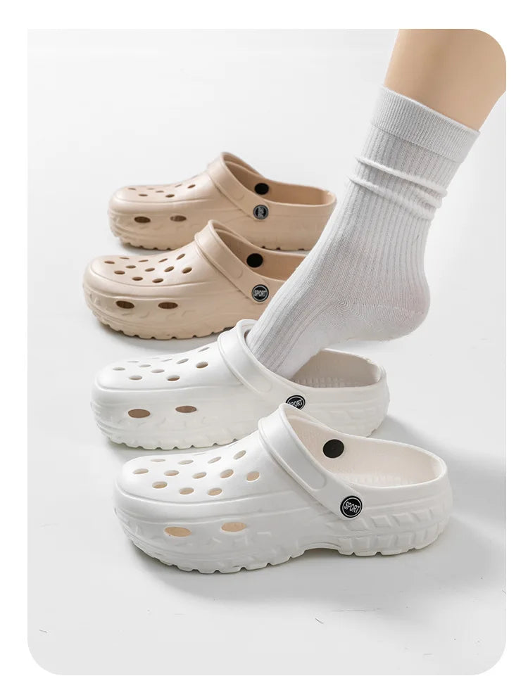 Summer Women Clogs Female Sandals Thick Bottom Home Slides/Soft EVA Dry Wedges Platform Garden Shoes Beach Sandals Home Slippers