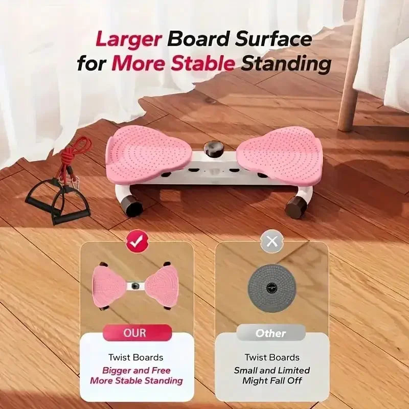 Twist Waist Disc Board with Resistance Bands, Multifunctional Home/Fitness Foot‑Twist Exercise Machine, Portable Waist‑Shaping