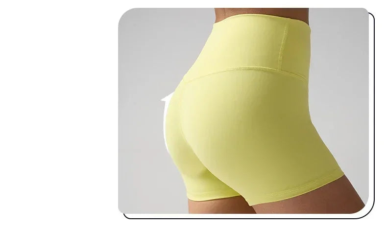 Women's Sports Yoga Shorts with High Waist Hip Lift Fitness/Running Cycling, 3-point Shorts Quick Drying Women's Yoga Short