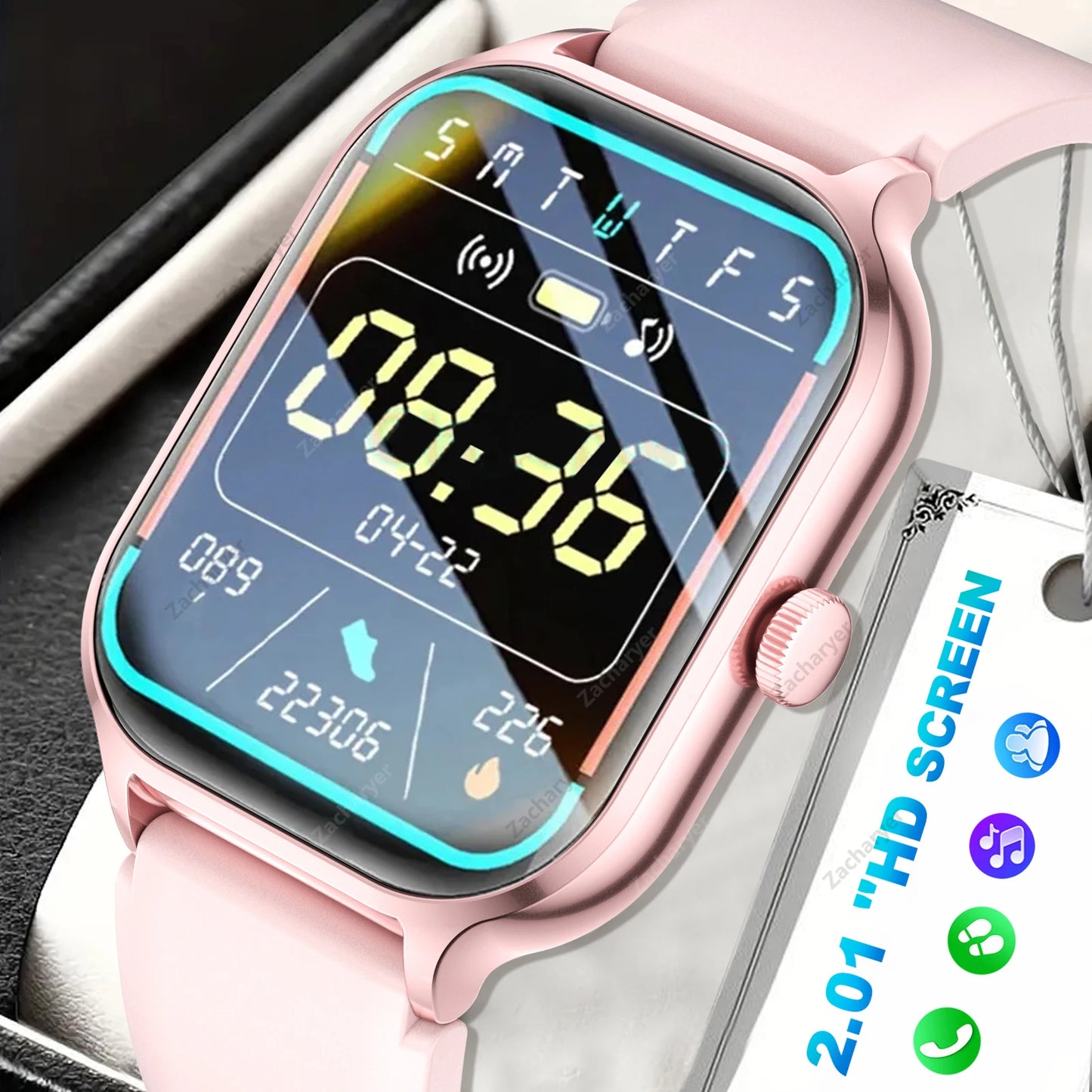 Smart watch full touch screen, sports watch/can answer and make calls with message reminders customizable dial