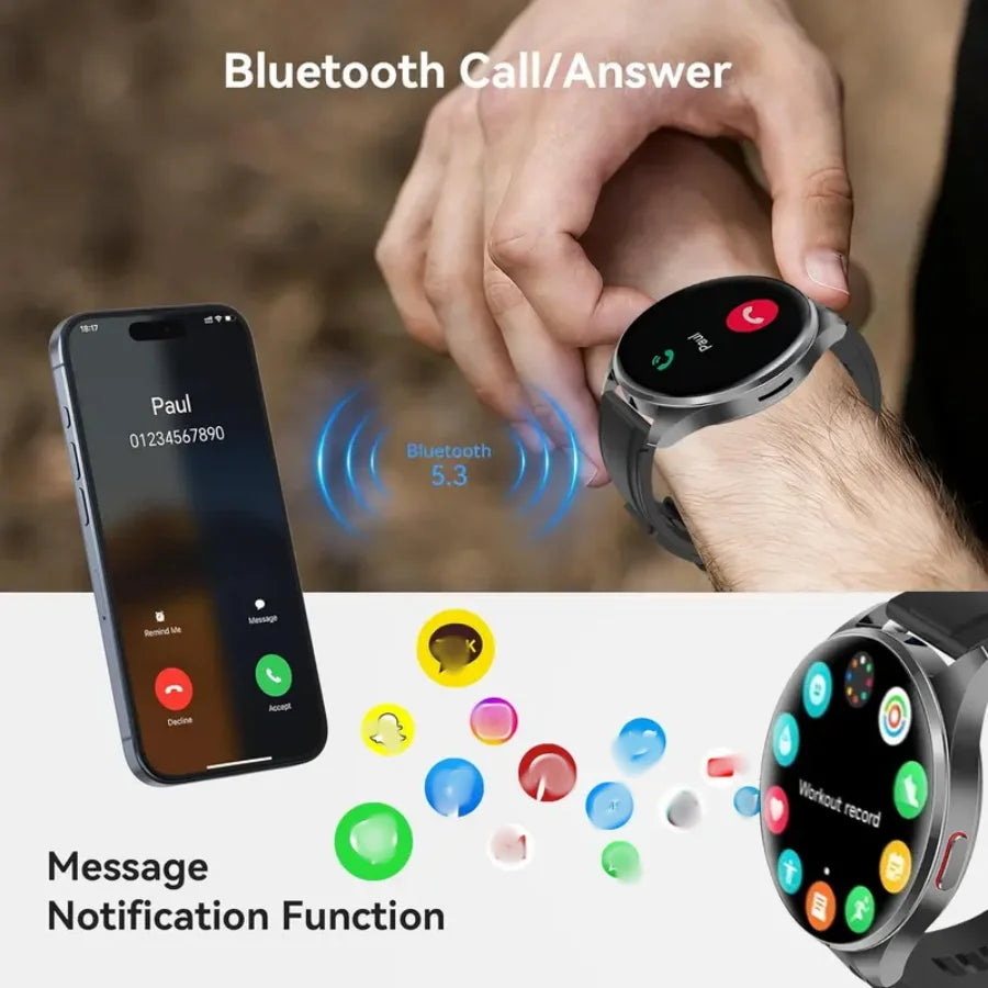 Smart Watch for Men & Women Wireless Calling Dialing 100+ Sport Modes/Fitness Tracker with Various APP Reminders Call