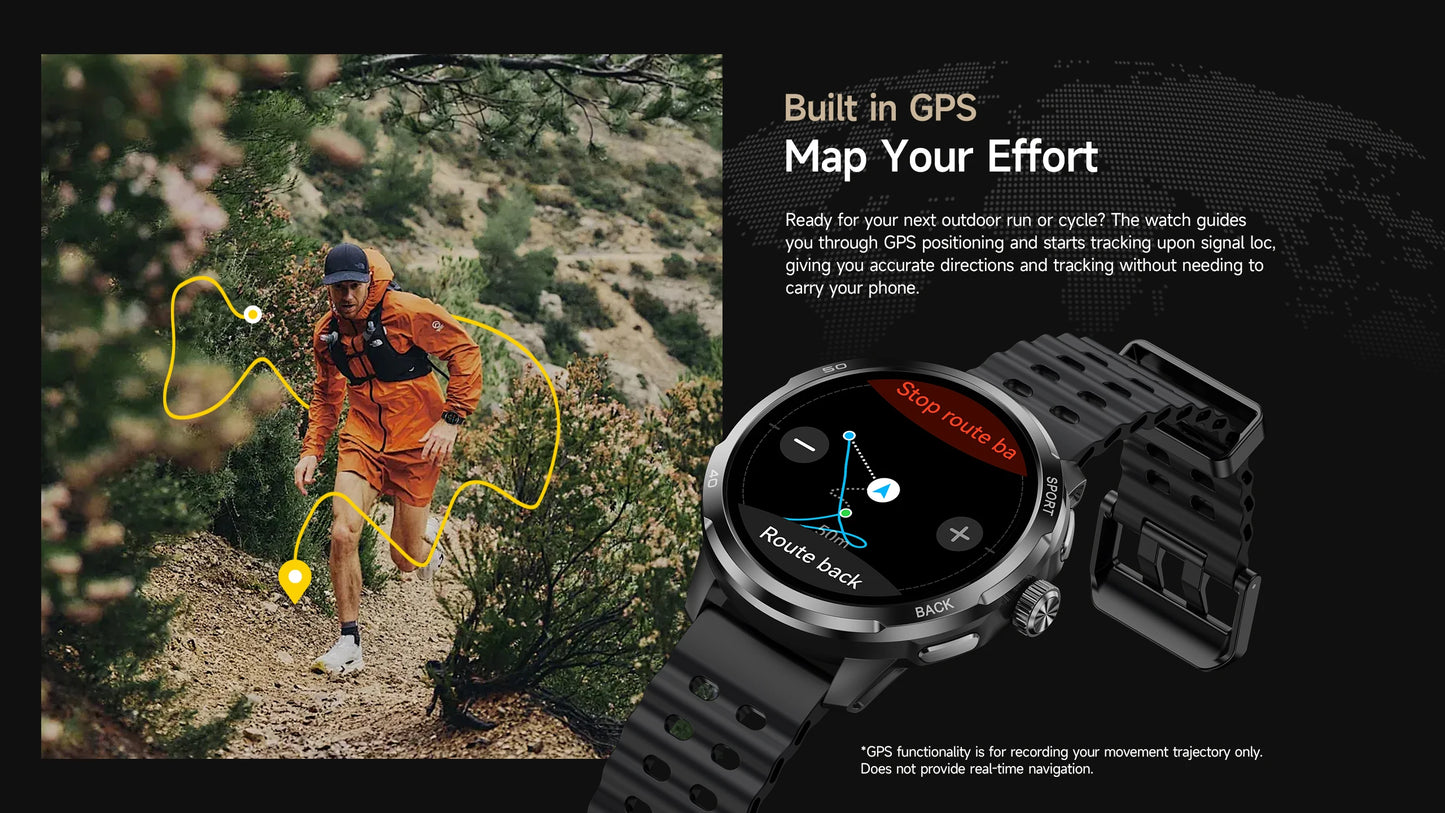 Ulefone Armor Watch Pro 1.5" AMOLED Smartwatch with Built-in GPS/Heart Rate Monitoring Sports Watch for Men & Women