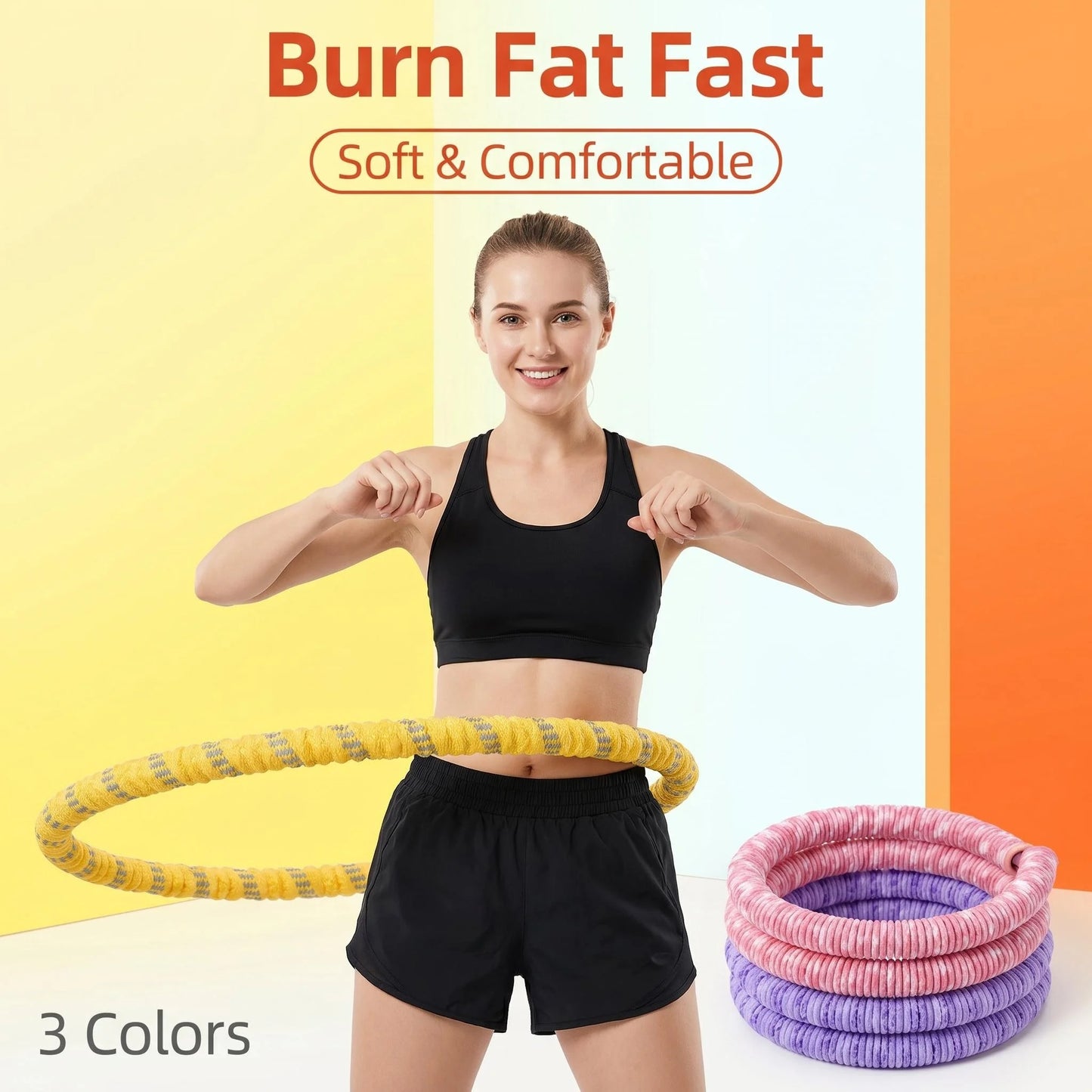 Fitness Circle Adult Pilates Circle with Soft Spring Foldable Fitness Circle/Silent Pilates Circle Waist-Friendly Design Full Wrap Fitness Circle