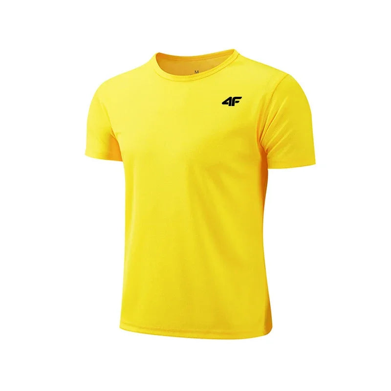 Men's Summer Exercise Training T-shirt High Quality Breathable/Quick Dry Short Sleeved Top Marathon Gym Fitness Basketball Tees