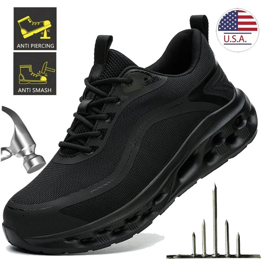 Men's Safety Shoes Anti-Impact Anti-Piercing Lightweight Work Shoes/Lightweight Breathable Sporty Design for Outdoor Work Shoes