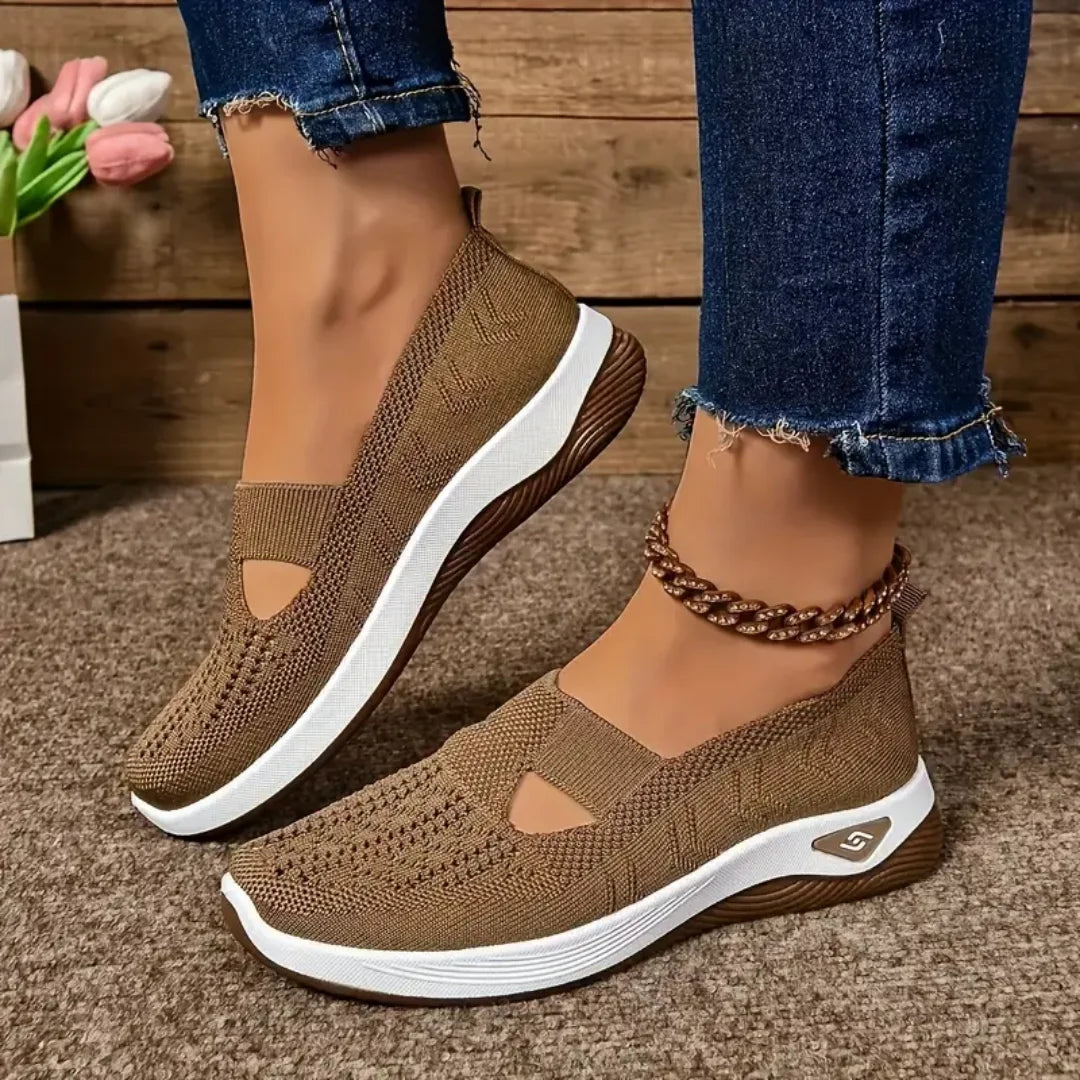 Women's shoes Solid Color Breathable Sneakers casual sneaker/women's summer sneakers Low-top Knitted Casual Shoes Mom Shoes