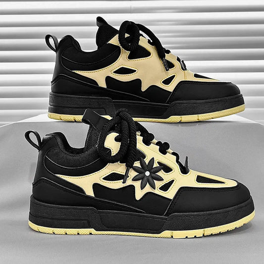 Designer shoe men's casual shoes black yellow white/blue green mesh leather outdoor sports sneakers trainers