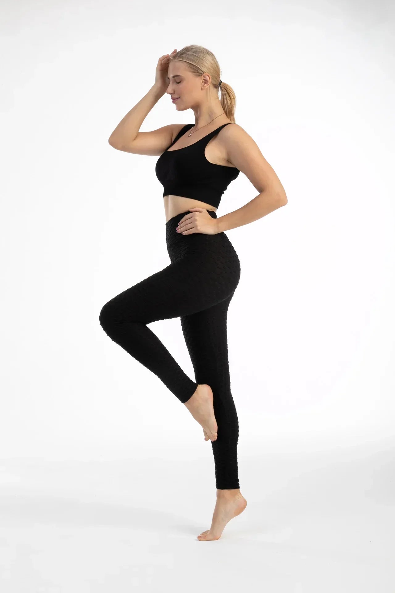 Women High Waist Bubble Leggings Seamless Yoga Leggings/High Elastic Hip Lifting Gym Training Running Slim Fashion Pants