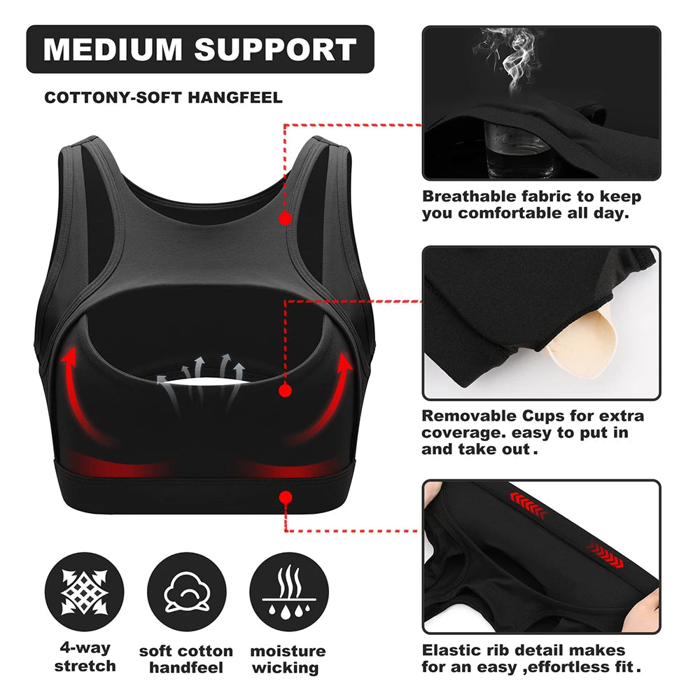 Solid Color Fitness Women Sport Bra Gym Yoga Bra Athletic Tight/Top Workout Train With Removable Cups High Quality