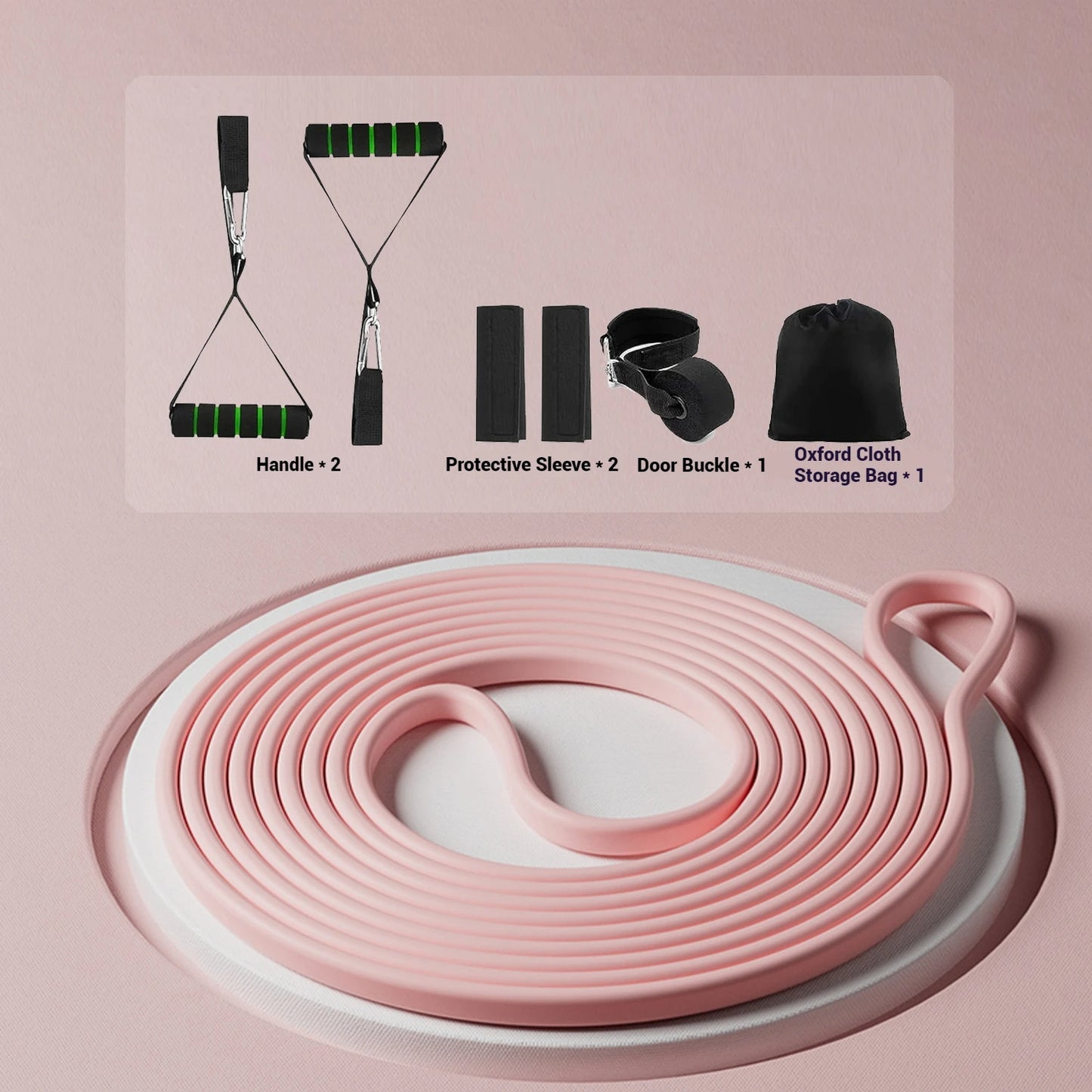 WOSWEIR-Ladies Silicone Fitness Stretch Band for Yoga Resistance Training/Tensile Stretching Pull-Up Assisted Exercise Band