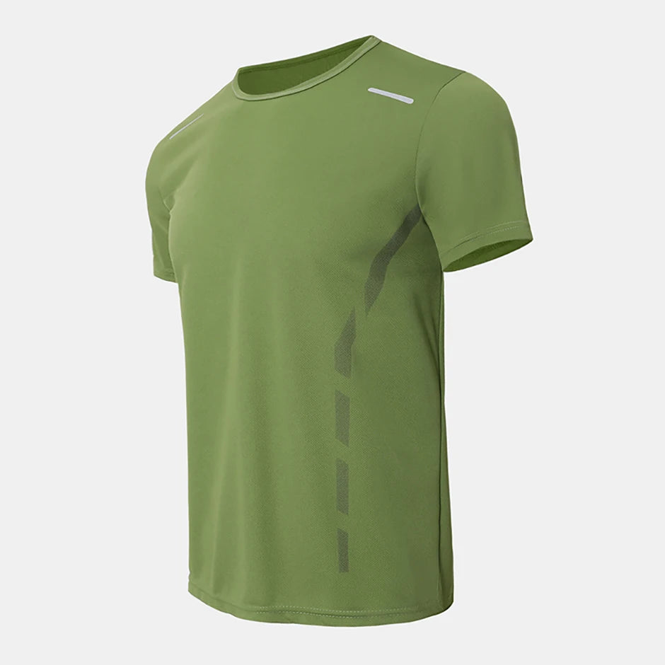 4/1 Pcs Men's Summer Multicolor Quick-drying Sports Short Sleeve/Loose Breathable Fitness Running Badminton T Reflective Strip