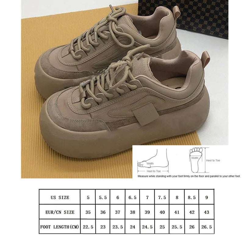 Oulylan Female Winter Chunky Sneakers Warm Casual Vulcanized Shoes/Woman High Platform Fashion Lace Up Women Shoes