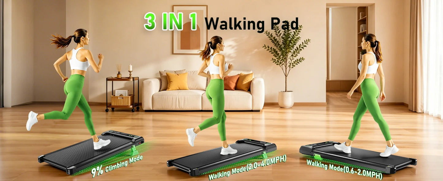 Akluer Walking Pad, Under Desk Treadmill with Incline for Home Office/2.5HP Portable Walking Treadmill with 300 Lbs Weight Capacity