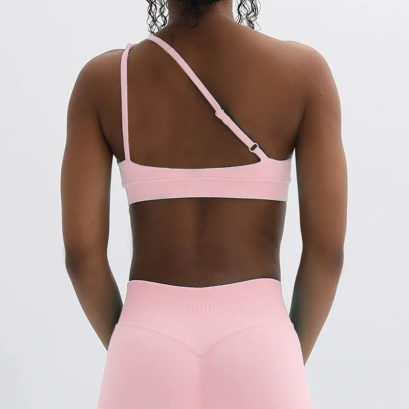 D LOGO Sports Seamless Yoga Bra/Pilates Chest Hollow Back Yoga Workout Bras