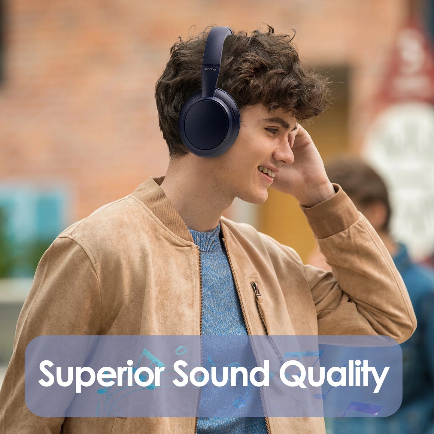 Siindoo JH-820 Wireless Bluetooth Headphones 60H Playtime 3 EQ Sound Modes/Newest Foldable Lightweight headset for Travel Study