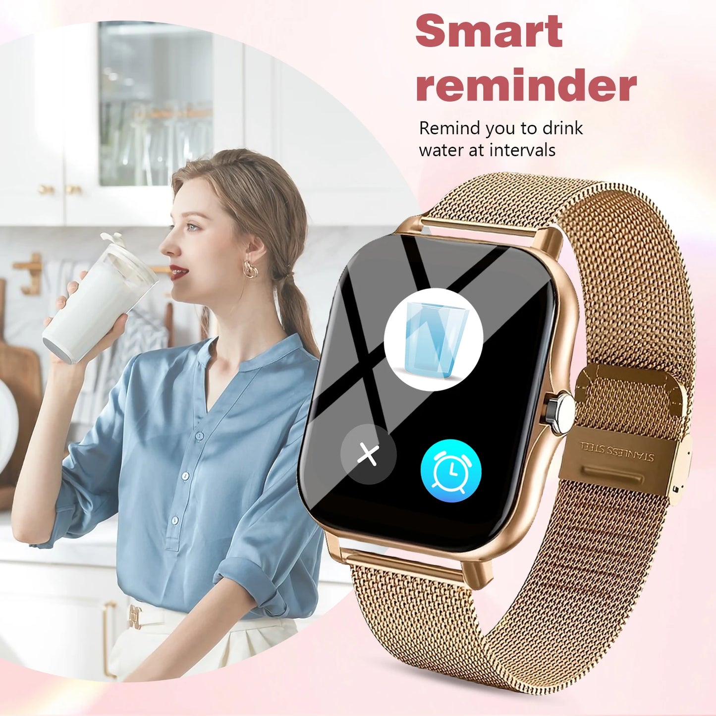 Sports smart watch, sports monitoring wireless calls/message reminders suitable for Android and iPhone