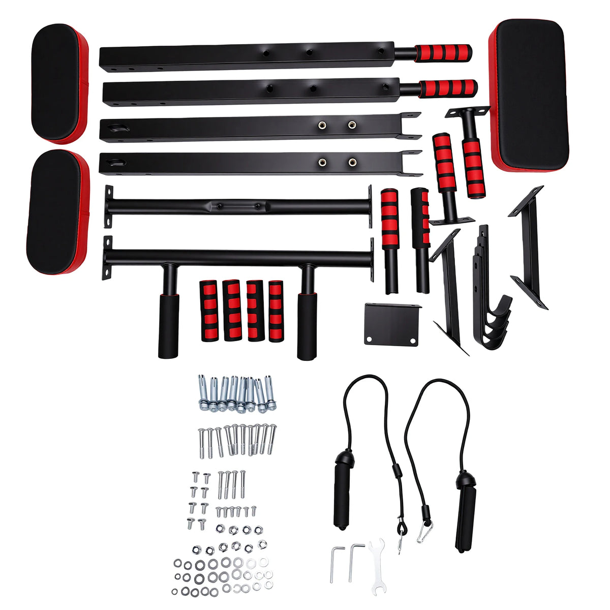 Wall Mounted Pull Up Bar Wall-Mounted Pull-Up Bar Dip Station/Multifunctional for Home Gym Indoor Workout Supports to 551LBS