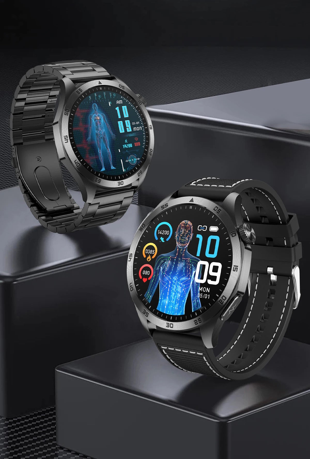 Marsyu 2026 New Nursing Grade Smart Watch ECG+PPG Blood Lipid/Blood pressure Uric Acid HD Bluetooth Call Clock Health Smart Watch