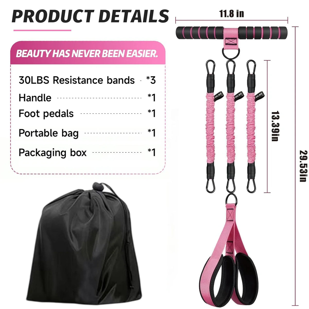 Upgrade Multifunction Pedal Resistance Band Workout Set/Elastic Pull Rope with Handles Door Anchor & Foot Loops